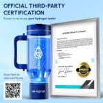 Hydrogen Water Bottle 32 Oz – Portable BPA Free Generator Tumbler with SPE/PEM Technology | Large Hydrogen Flask for Daily Hydration & Energy | H2 Infused Drinking Bottle Blue by Dr Water - Image 4