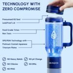Hydrogen Water Bottle 32 Oz – Portable BPA Free Generator Tumbler with SPE/PEM Technology | Large Hydrogen Flask for Daily Hydration & Energy | H2 Infused Drinking Bottle Blue by Dr Water - Image 7