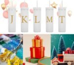 Personalized Letter G Skinny Tumbler.16oz Matte Initial Skinny Tumblers with Lids and Straws.Personalized Custom Slim tumblers Cups Gifts.Novelty Birthday Christmas Gifts for Men Women. - Image 6