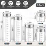 CWHHRN 8 Oz Glass Juice Bottles, 6 Pack Glass Bottles with Lids, BPA Free, Borosilicate Glass, Leak Proof Lids for Juicing, Smoothies, Water Bottles, Food Storage, Shaker Bottles - Image 3