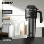 Sidagar 32 oz Tumbler with Handle and Straw, Stainless Steel Insulated Water Bottle with Lid, Push-button Lid Sports Tumbler, Fits in Cup Holder, Black - Image 5