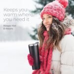 SIPX™ 22 oz Insulated Coffee Tumbler with Leakproof Lid – Stainless Steel, Vacuum Insulated – Keeps Drinks Hot or Cold for Hours – Cupholder Friendly Travel Mug – Black - Image 6