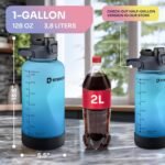 EnergyBud 1 Gallon Water Bottle with 128 oz Capacity - Motivational Time Markers for Daily Hydration Goals - Leakproof BPA Free Tritan with Removable Straw - Image 5