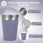 Vermida Stainless Steel Cups for Kids and Toddlers, 12oz Stackable Stainless Steel Kids Cups with Silicone Sleeves Sweat Proof, Unbreakable Metal Cups for Home & Outdoor, BPA Free (4 Pack) - Image 4