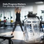 HYDROUP Sport Jug 58oz – Large Clear Plastic Water Jug with 2-in-1 Straw & Chug Lid, Motivational Time Markers, BPA-Free, Leakproof - Image 3