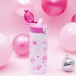 Zak Designs Barbie Sage Kids Water Bottle For School or Travel, 19oz Stainless Steel Water Bottle With Straw, Handle, and Leak-Proof, Pop-Up Spout Cover (Barbie) - Image 3