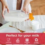 Dwbligt 32 oz Empty Glass Milk Bottles with Silicone Dispenser Cap, Clear Water Bottles with Leak Proof Lid and Scale Mark, Reusable Glass Jars for Juice, Milk, Iced Tea, Set of 3 - Image 3
