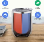DOMICARE Stainless Steel Wine Tumbler Bulk with Lid, Personalized Insulated Tumblers Set, 12oz Travel Coffee Cups Pack of 12, Stainless steel - Image 3