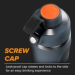 Gatorade 'Overtime' 32oz Stainless Steel Water Bottle, Twist Cap, Grey - Image 4