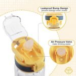 wooshwa Kids Water Bottle for School, 20 Oz Plastic Water Bottle with Silicone Spout and Pop-Up Cover, BPA Free & Dishwasher Safe (Excavator) - Image 4