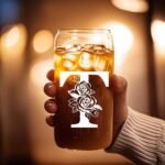 Personalized Gifts for Women – 16oz Initial Glass Cup with Lid & Straw – Custom Bridesmaid Tumbler for Wedding Party, Bachelorette Party,Christmas,Birthday,or Thank You Gift-T - Image 3