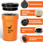 CHEERFUL GOAT Insulated Coffee Mug – Stainless Steel Travel Coffee Tumbler with Ceramic Liner, 12oz Coffee Cup for Hot and Cold Water Coffee at Home, Office, or On the Go (orange) - Image 4