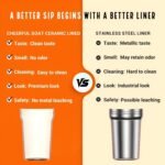 CHEERFUL GOAT Insulated Coffee Mug – Stainless Steel Travel Coffee Tumbler with Ceramic Liner, 12oz Coffee Cup for Hot and Cold Water Coffee at Home, Office, or On the Go (orange) - Image 5