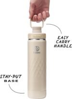 Takeya Sport 22 oz Triple-Insulated Stainless Steel Water Bottle, Spout Lid – Leakproof, Sweatproof, BPA-Free, Keeps Drinks Cold 36 Hrs, Hot 14 Hrs – Almond - Image 4