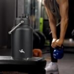 Konokyo Half Gallon Jug with Handle,64 oz Insulated Water Bottle with Carrying Pouch,Double Wall Vacuum Stainless Steel Metal Bottle,Black - Image 7