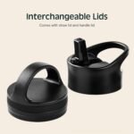 Retrospec Alder Insulated Water Bottle with Straw Lid & Handle Cap - Stainless Steel Wide Mouth Double-Wall Vacuum Insulated Thermos - BPA Free Leakproof Canteen - Image 4