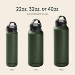 Retrospec Alder Insulated Water Bottle with Straw Lid & Handle Cap - Stainless Steel Wide Mouth Double-Wall Vacuum Insulated Thermos - BPA Free Leakproof Canteen - Image 5