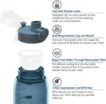 Teentumn Time Marker Water Bottle Gym, 30oz Large Durable Transparent Bottle for Workout Sport Travel Water Tracker Blue (Pack of 1) - Image 4