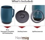 Nextmug Plus (Slate Blue - 18 oz.) Temperature-Controlled, Self-Heating Mug – No App, Long-Lasting Battery for Work & Study, Great Gift for Coffee Lovers - Image 4
