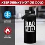 Dad Water Bottle 32oz Stainless Steel Insulated Sports Bottle with Lid, Gifts for Father from Daughter Son, Dad Gifts for Birthday Christmas Fathers Day - Image 4