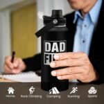 Dad Water Bottle 32oz Stainless Steel Insulated Sports Bottle with Lid, Gifts for Father from Daughter Son, Dad Gifts for Birthday Christmas Fathers Day - Image 5
