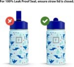 IRON °FLASK Kids Water Bottle - Straw Lid, 20 Name Stickers, Vacuum Insulated Stainless Steel, Double Walled Tumbler Travel Cup, Mug - Construction Zone, 14 Oz - Image 4