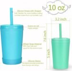 Homestockplus 10 Oz Wheat Straw Reusable Cups with Lids & Silicone Straws | Anti-slip Kids & Family Safe Drinking Cup for Milk, Juice, Smoothies | Dishwasher Microwave Safe -Easy Clean For Daily use - Image 3