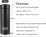 Glass Liner Vacuum Flask Stainless Steel Water Bottle Insulated Travel Coffee Mug,11oz,9oz Available(11oz, Stainless Steel) - Image 3