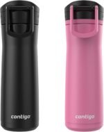 Contigo Jackson Chill 2.0 Water Bottle with Autopop Lid, 20oz, 2-Pack, Pink and Black - Image 3