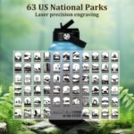 Familavida National Parks Water Bottle with Stickers | 32oz Leakproof Insulated Stainless Steel with Straw | Perfect for Hiking, Camping & Travel (Blue-Black) - Image 5