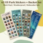 Familavida National Parks Water Bottle with Stickers | 32oz Leakproof Insulated Stainless Steel with Straw | Perfect for Hiking, Camping & Travel (Blue-Black) - Image 6