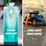 Vapur Collapsible Water Bottle With Carabiner, Compact Bottle Folds Flat For Hydration On The Go, Ideal for Traveling, Hiking or Camping, 34 Ounce, Water, Pack of 2 - Image 4