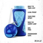 ZULU Torque 16oz Plastic Kids Water Bottle with Silicone Sleeve and Leak-Proof Locking Flip Lid - Image 4