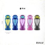 ZULU Torque 16oz Plastic Kids Water Bottle with Silicone Sleeve and Leak-Proof Locking Flip Lid - Image 5
