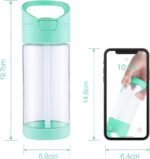 wedrink 12OZ Kids Water Bottle with Straw BPA-Free Tritan Leak-Proof Sports Water Bottle for School (350ml, Green) - Image 6