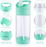 wedrink 12OZ Kids Water Bottle with Straw BPA-Free Tritan Leak-Proof Sports Water Bottle for School (350ml, Green) - Image 7