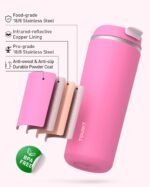 TOURIT 16 oz Insulated Stainless Steel Travel Mug with Lid, Leak-Proof Double-Wall Vacuum Tumbler, Reusable Coffee Cup - Purple - Image 3