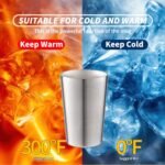 CSTOUTHOM 6 Pack 12 oz Stainless Steel Insulated Cup, Double Wall Vacuum Small Metal Cup, Reusable Camping Cups Unbreakable Indoor Outdoor for Party, Home, Office, BBQ, Silver - Image 3