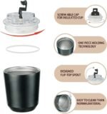 DEQIANG Travel Coffee Cup, Coffee Cup Travel with Lid, Insulated Coffee Mug for Hot & Cold Beverages, Great Gift Choice for Coffee Lovers, Office Workers, Hikers & Commuters (Black, 8.5 oz) - Image 5