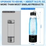 Hydrogen Water Bottle, 3000PPB Portable Hydrogen Water Ionizer Machine, Rechargeable Hydrogen Water Bottle Generator,with SPE & PEM, Hydrogen Water Cup for Exercise, Travel, Home, Office -Black - Image 3