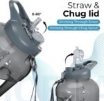 OICEPACK 128 oz Water Bottle 2 in 1 Lid - 1 Gallon Dishwasher Safe Motivational Water Bottle With Times To Drink Leak-proof Big BPA Free - Image 4