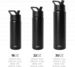 Simple Modern Water Bottle with Straw Lid Vacuum Insulated Stainless Steel Metal Thermos Bottles | Reusable Leak Proof BPA-Free Flask for Gym Sports | Summit Collection | 20oz, Midnight Black - Image 4