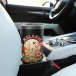MELANIE Name Cute Retro Girls Wildflower MELANIE Name Stainless Steel Insulated Tumbler - Image 7