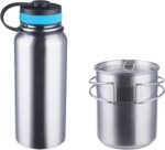 Gearland Canteen Stainless Steel Water Bottle with Nested Camping Cup and Lid for Bug Out Bag, Bushcraft Gear, Metal Canteen with a Wide Mouth Water Bottle and Mess Kit - Image 3
