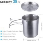 Gearland Canteen Stainless Steel Water Bottle with Nested Camping Cup and Lid for Bug Out Bag, Bushcraft Gear, Metal Canteen with a Wide Mouth Water Bottle and Mess Kit - Image 5