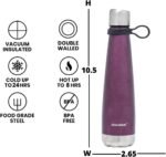 Costablue Insulated Water Bottle - On-The-Go Refillable Stainless Steel Water Bottles For Adults, Reusable Thermos Travel Tumbler With Leak-proof Lid For Hot & Cold Beverages (17Oz. Purple) - Image 4