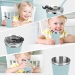 Vermida Stainless Steel Kids Cups with Lids and Straws Leakproof, 2 Pack 12oz Spill Proof Cups for Toddlers Kids Tumblers Unbreakable Sippy Cup with Straws for School, Outdoor (Blue & Green) - Image 6
