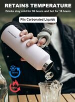 RevoMax 20oz Insulated Water Bottle, One-Hand Open Design, Vacuum Stainless Steel Water Bottles, Keep 36H Cold/18H Hot, Leakproof and BPA Free, Sports Flask for School,Travel, Gym - Image 5