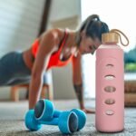 Ferexer Sport 32oz Glass Water Bottle 1000ml /1 liter Borosilicate Glass Water Bottle Reusable Waterbottle Jugwith Silicone Sleeve and Unique Lid (Pink - Image 5