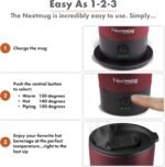 Nextmug Go - Temperature-Controlled, Self-Heating Travel Mug (Burgundy - 16 oz.) - Image 5